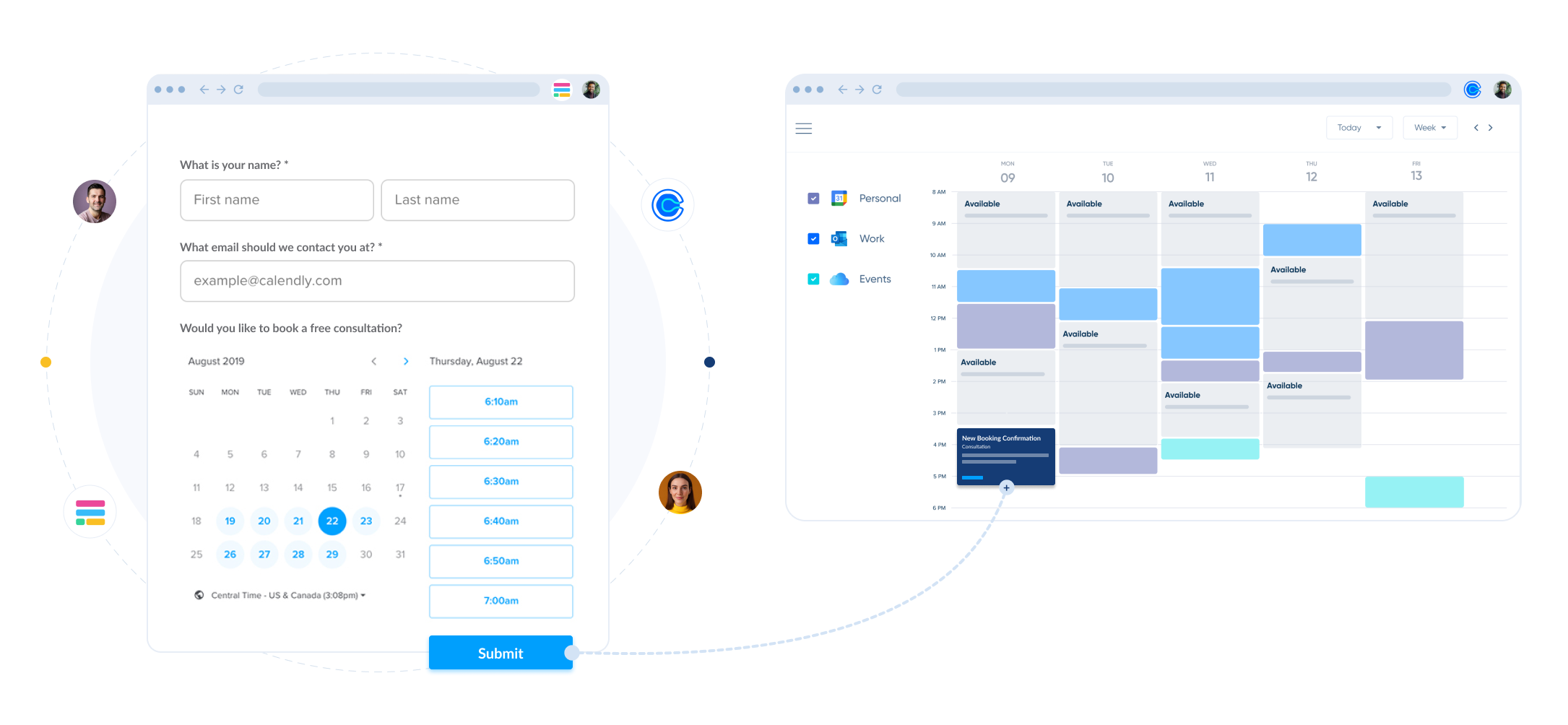 Calendly form graphic