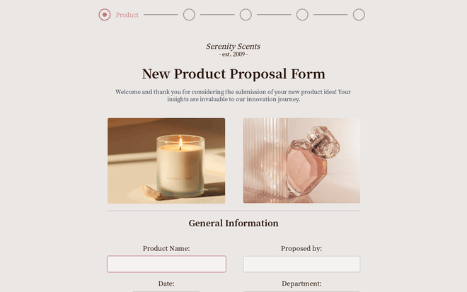 New Product Proposal Form Template template image