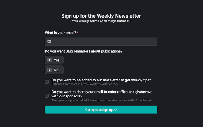 Newsletter Signup Form Template template image