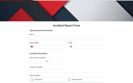 Accident Report Form Template template image