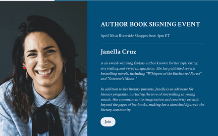 Author Book Signing Event Form Template template image