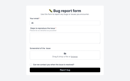 Bug Report Form Template template image