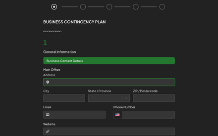 Business Contingency Plan Form Template template image