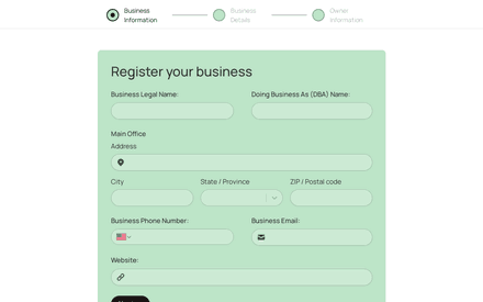 Business Registration Form Template template image