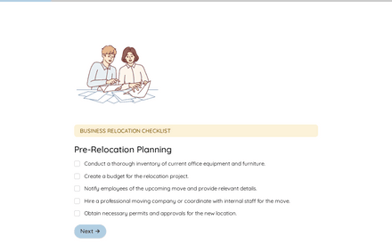 Business Relocation Checklist Form Template template image