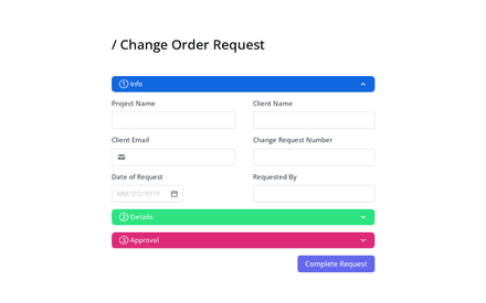 Change Order Request Form Template template image