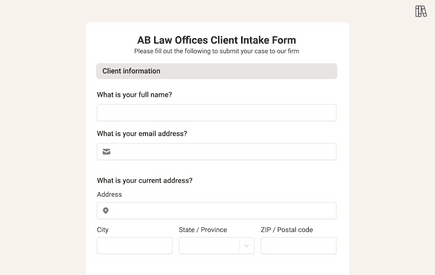 Client Intake Form Template template image