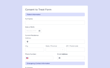 Consent to Treat Form Template template image