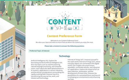 Content Preference Form Template template image