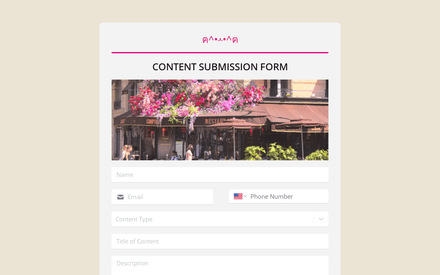 Content Submission Form Template template image