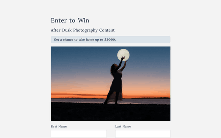 Contest Entry Form Template template image