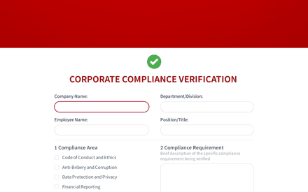 Corporate Compliance Verification Form Template template image