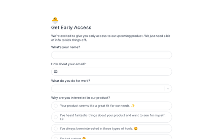 Early Access Form Template template image