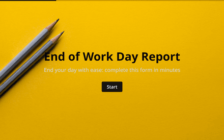 End of Work Day Form Template template image