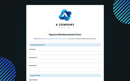 Expense Reimbursement Form Template template image