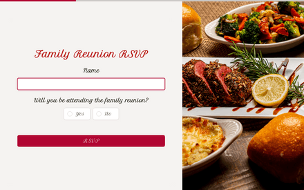 Family Reunion RSVP Form Template template image