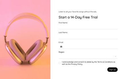 Free Trial Signup Form Template template image