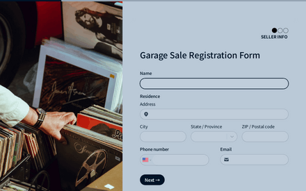 Garage Sale Registration Form Template template image