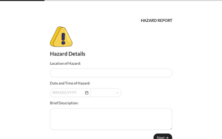 Hazard Report Form Template template image