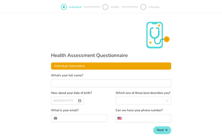 Health Assessment Questionnaire Template template image