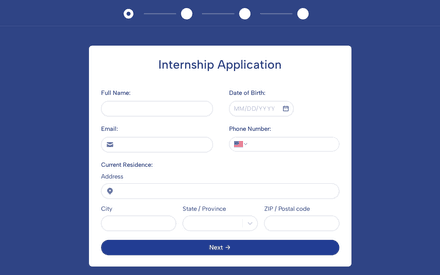 Internship Application Form Template template image