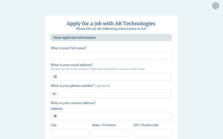 Job Application Form Template template image