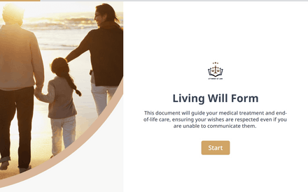 Living Will Form Template template image