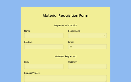 Material Requisition Form (MRF) Template template image