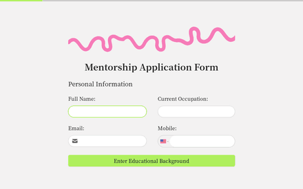 Mentorship Application Form Template template image