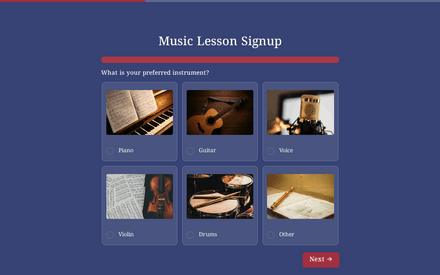 Music Lesson Signup Form Template template image