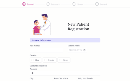 New Patient Registration Form Template template image