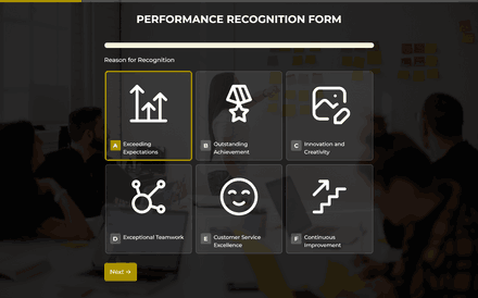 Performance Recognition Form Template template image