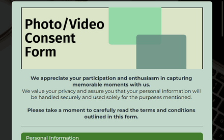 Photo/Video Release Consent Form Template template image