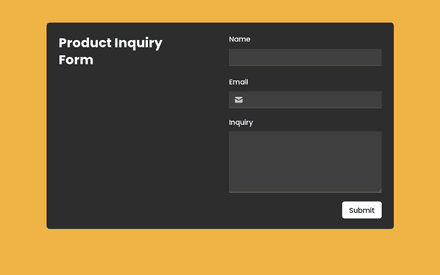 Product Inquiry Form Template template image