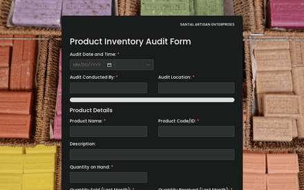 Product Inventory Audit Form Template template image