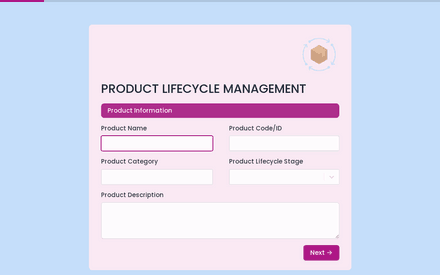 Product Lifecycle Management Form Template template image