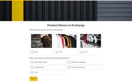 Product Return or Exchange Form Template template image