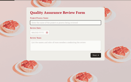 Quality Assurance Review Form Template template image