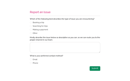 Report an Issue Form Template template image