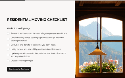 Residential Moving Checklist Template template image