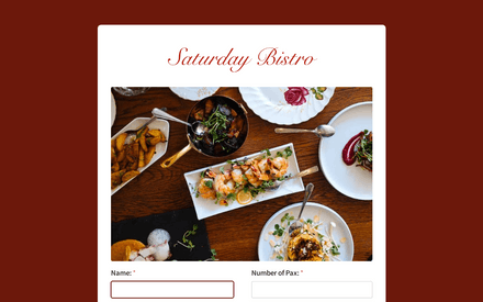 Restaurant Table Reservation Form Template template image