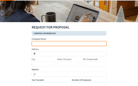 RFP (Request For Proposal) Submission Form Template template image