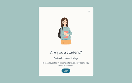 Student Discount Application Form Template template image