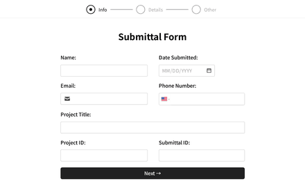 Submittal Form Template template image