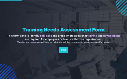 Training Needs Assessment Form Template template image