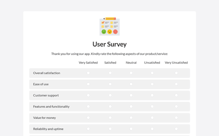 User Survey Template template image