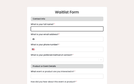 Waitlist Form Template template image