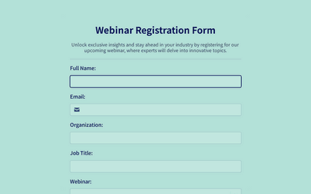 Webinar Registration Form Template template image