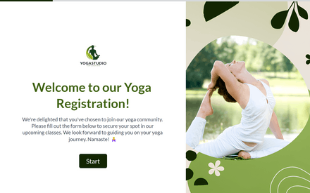 Yoga Registration Form Template template image